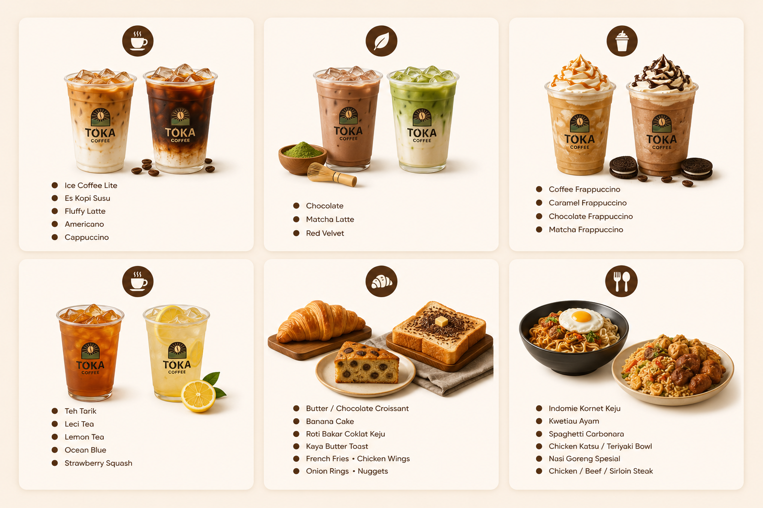 Menu TOKA Coffee